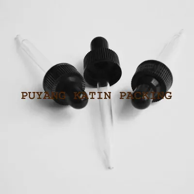 Pipetas de vidrio transparente en forma de venta caliente con bombilla de silicona y gorra plateada