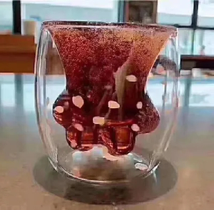 Botella de jarra de vidrio transparente moldeado con forma para jugo de fruta