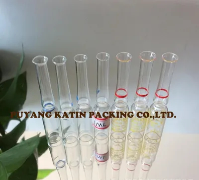 AMPOULLAS DE VIDRIA CANCRILES 2ML con anillo rojo/azul/ámbar