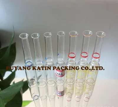 AMPOULLAS DE VIDRIA CANCRILES 2ML con anillo rojo/azul/ámbar