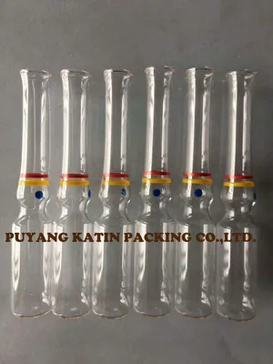 Ampoules de vidrio transparente de 1 ml con anillo rojo/azul/ámbar