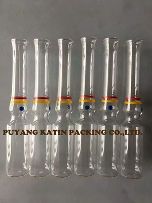 Ampoules de vidrio transparente de 1 ml con anillo rojo/azul/ámbar