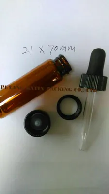 21x70 viales de vidrio ámbar con goteros