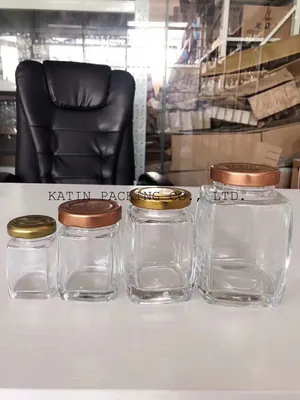 Jarra de vidrio de vidrio cuadrado atornillado