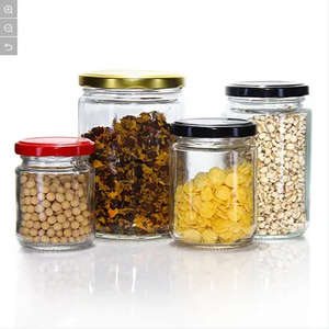 Botella de frasco de vidrio de boca ancha moldeada para enlatar