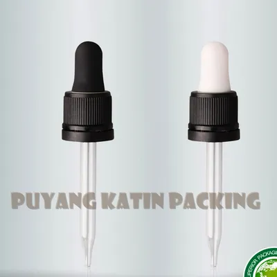 Pipeta de vidrio de gotero de vidrio de 7.25x65 mm con tapa atornillada y bombilla