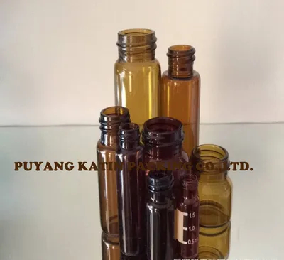 1 ml-50ml Amber/transparente/Blue Botella de vidrio atornillada para cosméticos