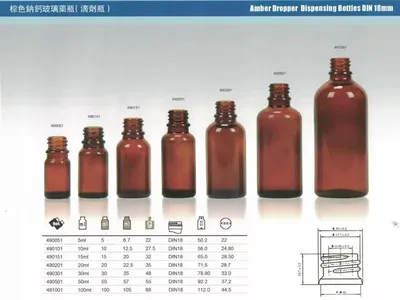 DIN18 DIN28 Vial de botella de vidrio para embalaje de aceite esencial