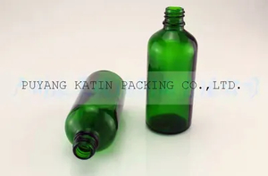 Vial de botella de vidrio verde de alta calidad con pipeta cuentagotas