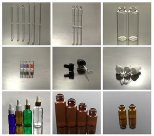 Botella de vial de vidrio ámbar transparente de fábrica de China con pipeta de cuentagotas