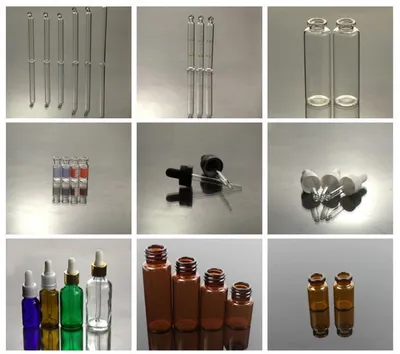 Botella de vial de vidrio ámbar transparente de fábrica de China con pipeta de cuentagotas
