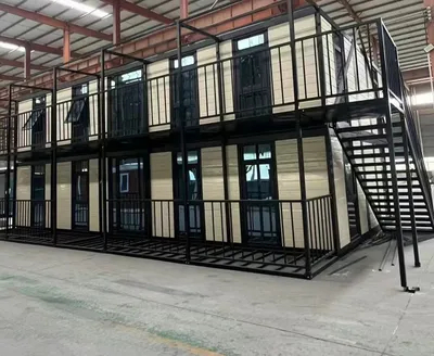 Casa de contenedores de 2 pisos de 2 pisos prefabricados temporales