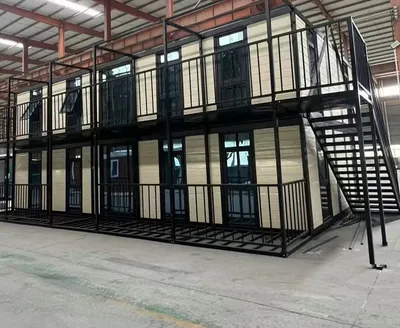 Casa de contenedores de 2 pisos de 2 pisos prefabricados temporales
