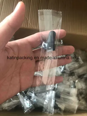 Botella de vidrio de cristalería con gotero de vidrio recto con cónico